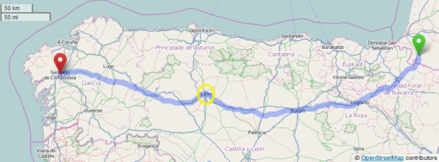 Camino Francés von St.-Jean-Pied-de-Port nach Santiago de Compostela (ca. 820 km)